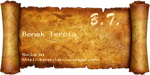 Benek Tercia névjegykártya
